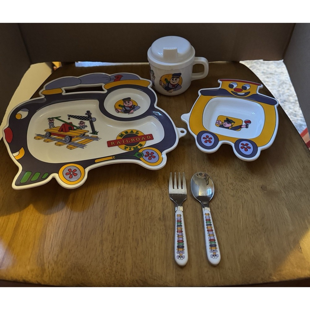 Children's Vintage Oneida 1994 Choo Choo‎ Meal Time Set